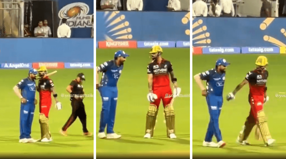 Watch: Rohit Sharma and Virat Kohli enjoys little chit chat before MI ...